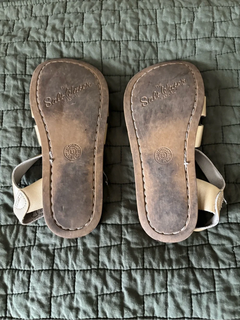 Saltwater sandals; size 13